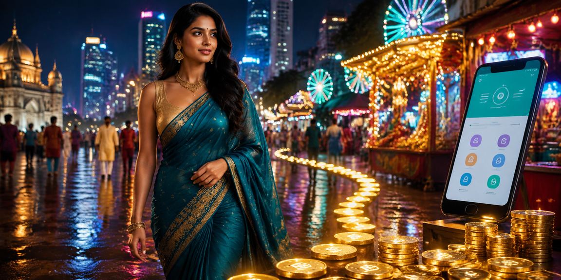 Mumbai view with lottery and betting theme
